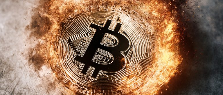 Bitcoin smoke and fire