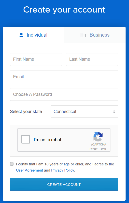 Coinbase - create your account
