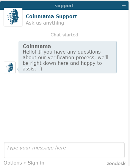 Coinmama exchange Support