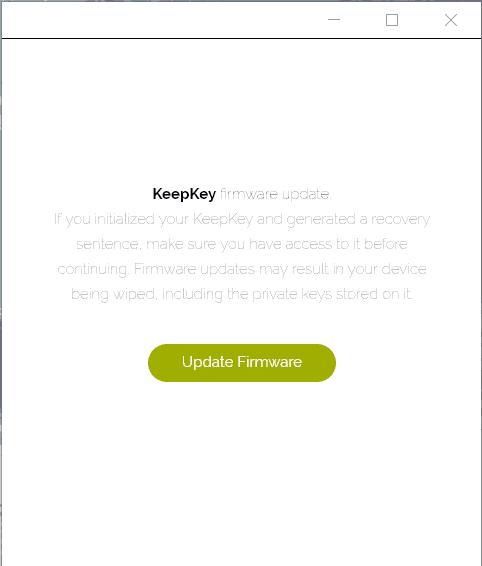 KeepKey Firmware Update 2