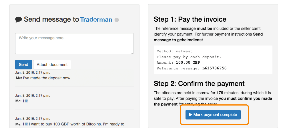 What is BTC payment. Traderman. Bitcoin Mark. Reference message