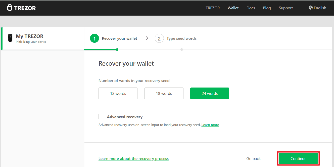How to recover Trezor hardware wallet