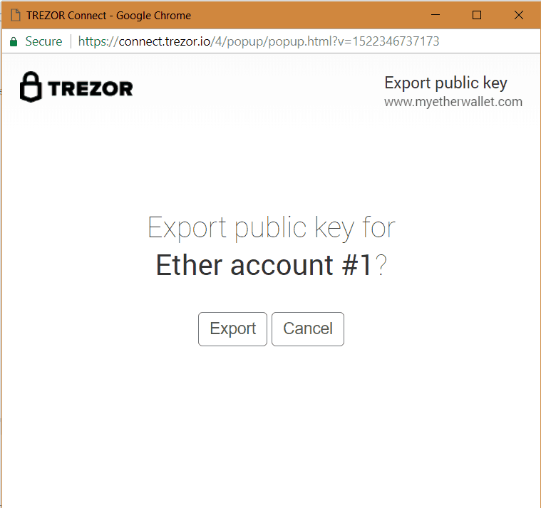 Trezor Send Ethereum - public key