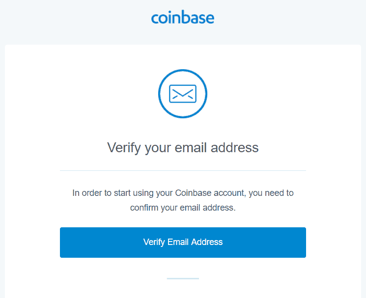 Coinbase - verify email address