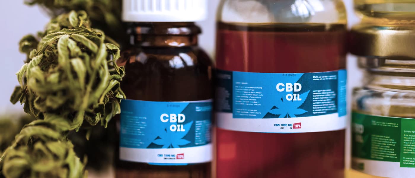 mj - CBD oil bottles